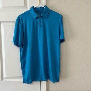 American Crew Blue Performance Polo Shirt Size Medium